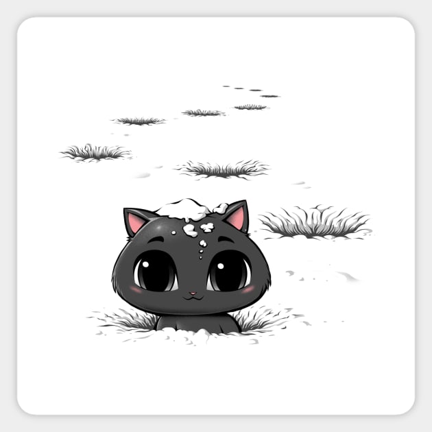 Lost Cat In The Snow Sticker by Tobe_Fonseca